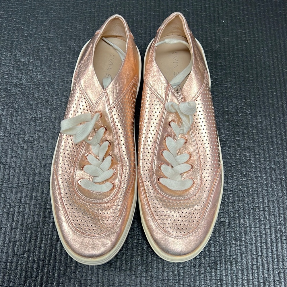 Rose Gold Via Spiga Sneakers, size 8.5